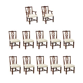 (12) Kindel Legacy Cream Floral Dining Chairs