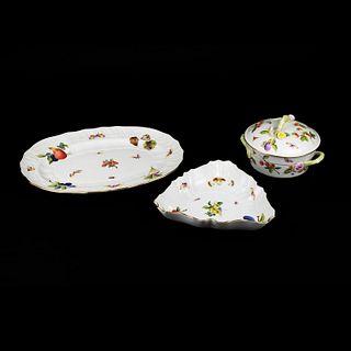 Set of 3 Herend Hungary Market Garden Porcelain Serveware