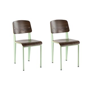 (2) Jean Prouveâ€™ â€˜Standard SPâ€™ for Vitra Dining Chairs