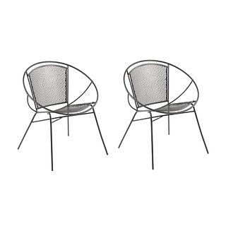(2) Maurizio Tempestini for Salterini Radar Hoop Chairs 