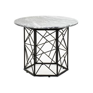 Modern Marble Top Geometric Side Table