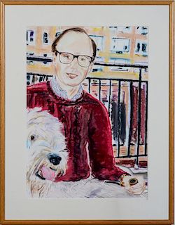 BILLY SULLIVAN (b. 1946): PORTRAIT OF A MAN WITH HIS DOG