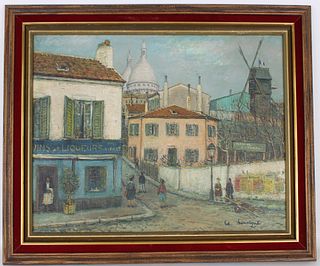 Alois Lecoque (1891 - 1981) Paris Street Scene