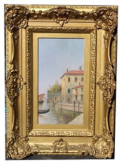 19th C. Venetian Canal Scene Painting