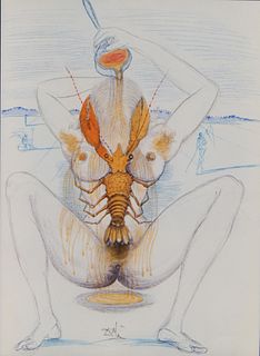 Salvador Dali "Nude & Lobster"