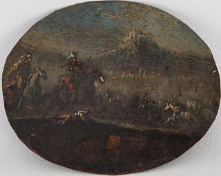 17th C. European School Battle Scene Painting