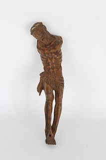 17th Century Carved Wood Christ Figure