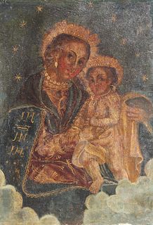 Early Antique Cuzco School, Madonna and Child