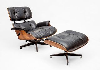 CHARLES AND RAY EAMES FOR HERMAN MILLER LOUNGE CHAIR AND OTTOMAN
