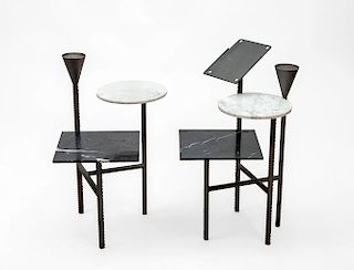 PHILIPPE STARCK, TWO TELEPHONE STANDS FOR THE ROYALTON HOTEL, 1980's