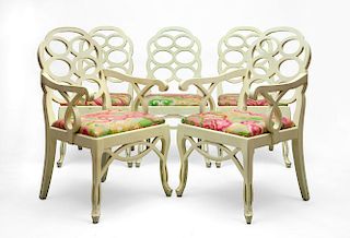 FRANCES ELKINS (ATTRIBUTION), FIVE DINING CHAIRS