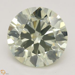 1.50 ct, Natural Fancy Light Greenish Yellow Even Color, VS2, Round cut Diamond (GIA Graded), Appraised Value: $44,700 
