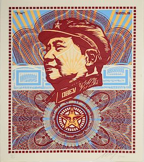 SHEPARD FAIREY (b. 1970): THE BELOVED PREMIERE, WE ARE BLINDED BY YOUR MAJESTY