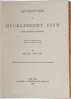 Huckleberry Finn, Leather, 1885 First Edition