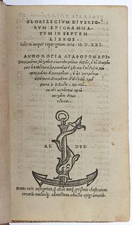 Anthologia Graeca, Aldine Press, 1521