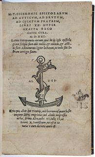 Cicero, Epistolarum ad Atticum, Aldine Press, 1521