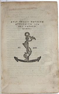 Noctes Atticae, Gellius, Aldine Press, 1515