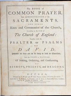 Book of Common Prayer... Oxford, 1796