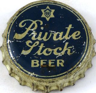 1937 Blatz Private Stock Beer Cork Backed crown Milwaukee, Wisconsin