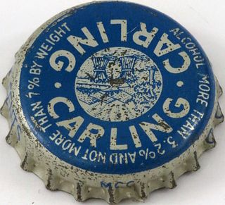 1955 Carling ~OH 1½¢ Tax Cork Backed crown Cleveland, Ohio