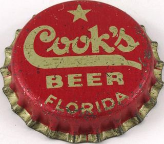 1946 Cook's Beer ~FL Tax Cork Backed crown Evansville, Indiana