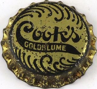 1946 Cook's Goldblume Beer (metallic silver) Cork Backed crown Evansville, Indiana