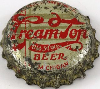1937 Cream Top Old Style Beer Cork Backed crown Detroit, Michigan
