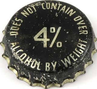 1950 Does Not Contain More Than 4% Alcohol Cork Backed crown Chicago, Illinois