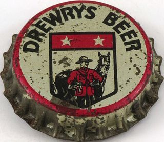 1946 Drewrys Beer (big horse) Cork Backed crown South Bend, Indiana