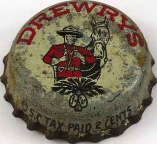 1941 Drewrys Beer ~SC Tax Cork Backed crown South Bend, Indiana