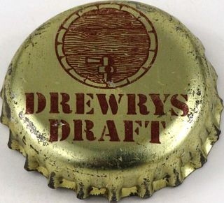 1964 Drewrys Draft Beer Plastic Backed crown South Bend, Indiana