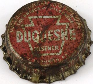 1954 Duquesne Pilsener Beer ~PA Tax Cork Backed crown Pittsburgh, Pennsylvania
