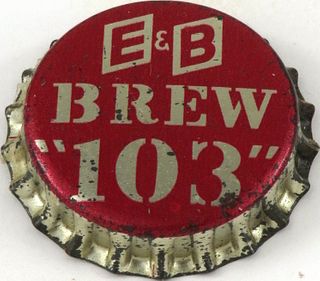 1955 E & B Brew "103" Beer Cork Backed crown Detroit, Michigan