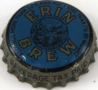 1954 Erin Brew ~OH Tax Cork Backed crown Cleveland, Ohio