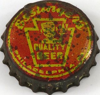 1941 Esslinger's Quality Beer ~PA Quart Tax Cork Backed crown Philadelphia, Pennsylvania