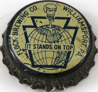1933 Flock Brewing Co. ~PA tax Cork Backed crown Williamsport, Pennsylvania