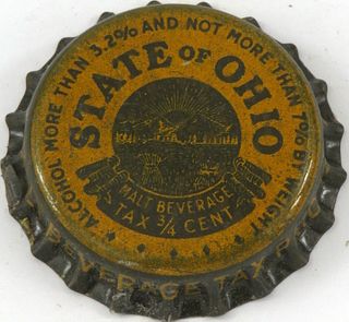 1940 Generic ~OH ¾¢ Tax Cork Backed crown Cleveland, Ohio