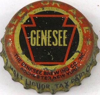 1936 Genesee Beer or Ale ~PA Tax Cork Backed crown Rochester, New York