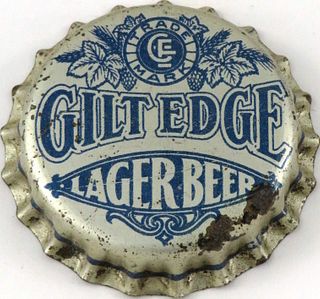 1934 Gilt Edge Lager Beer Cork Backed crown Sacramento, California