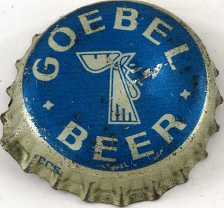 1955 Goebel Beer (Blue/Silver) Cork Backed crown Detroit, Michigan