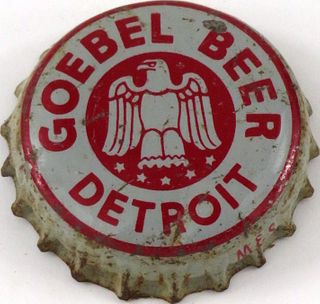 1942 Goebel Beer (gunmetal grey) Cork Backed crown Detroit, Michigan