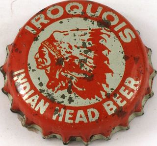 1952 Iroquois Indian Head Beer Cork Backed crown Buffalo, New York