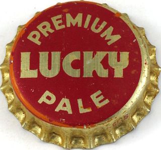 1946 Lucky Premium Pale Beer (metallic gold) Cork Backed crown San Francisco, California