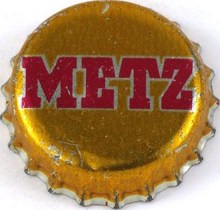 1950 Metz Beer (metallic red) Cork Backed crown Omaha, Nebraska