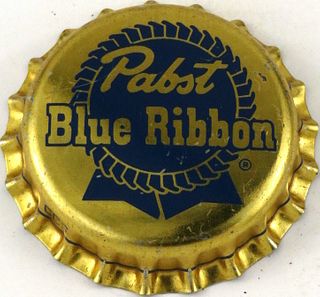 1959 Pabst Blue Ribbon Beer (metallic gold) Cork Backed crown Milwaukee, Wisconsin