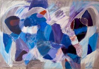 JACOB SEMIATIN (1915-2003): UNTITLED (BLUE ABSTRACT)