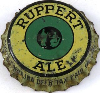 1933 Ruppert Ale ~NC 1¼¢ Tax Cork Backed crown New York, New York