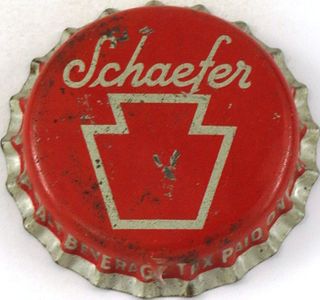 1956 Schaefer Beer ~PA tax Cork Backed crown New York, New York