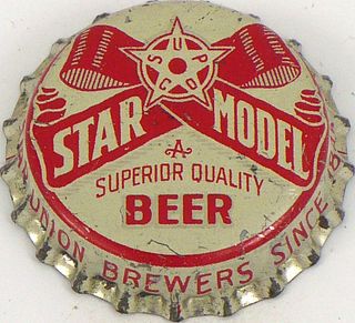 1956 Star Model Beer (white) Cork Backed crown Peru, Illinois