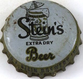1955 Stein's Extra Dry Beer Cork Backed crown Buffalo, New York